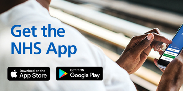 get the NHS app with link to login page and download details