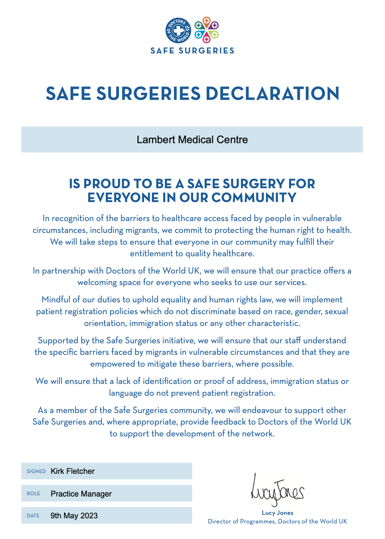 safe surgeries declaration